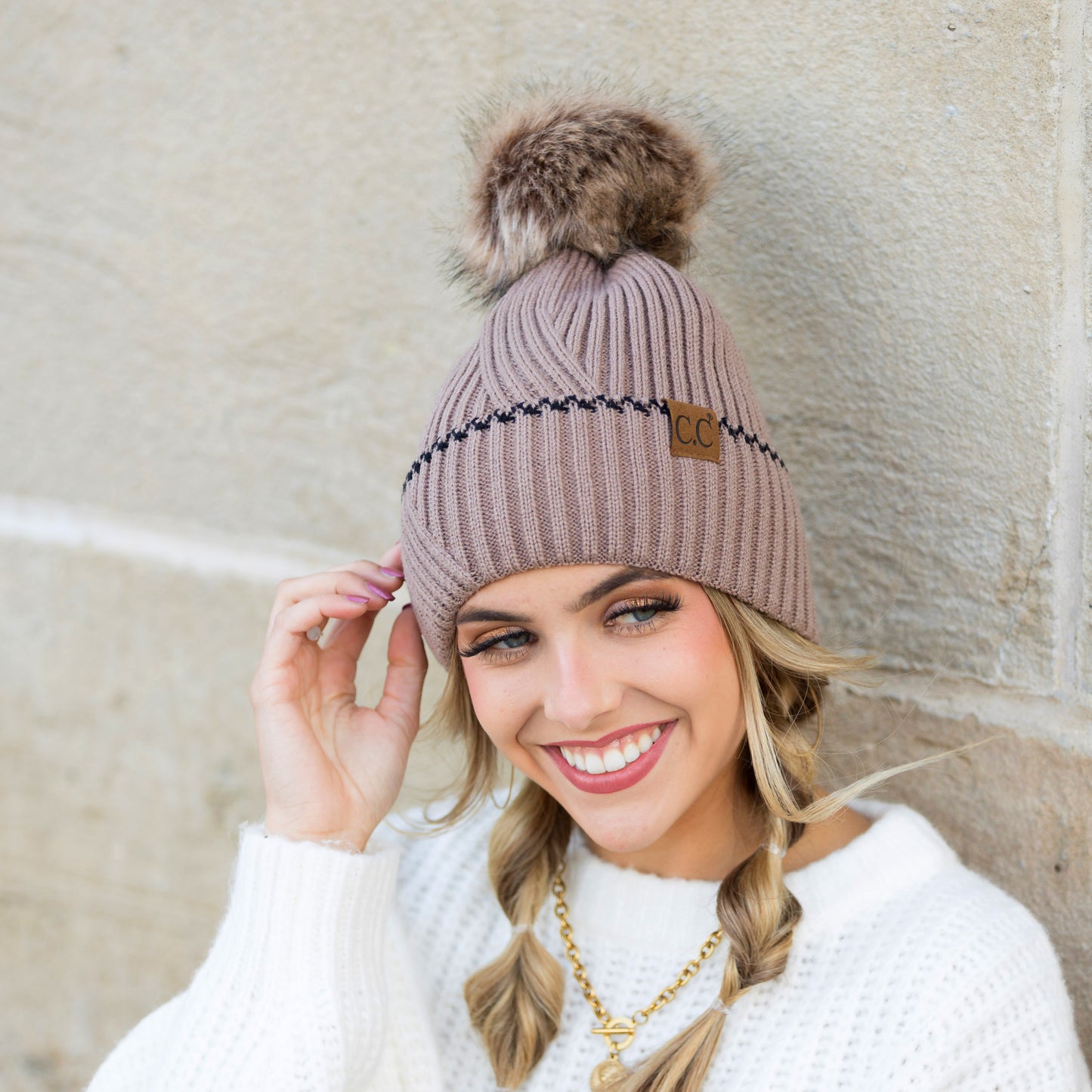 C.C® Accent Cuff Pom Beanie