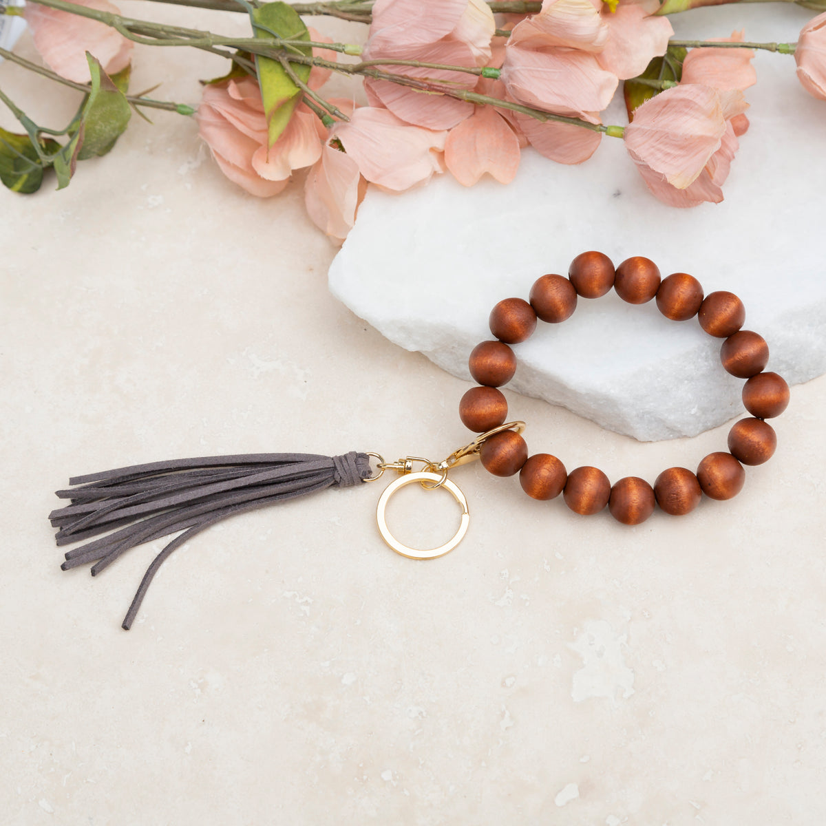 Wooden Key Ring Bracelet