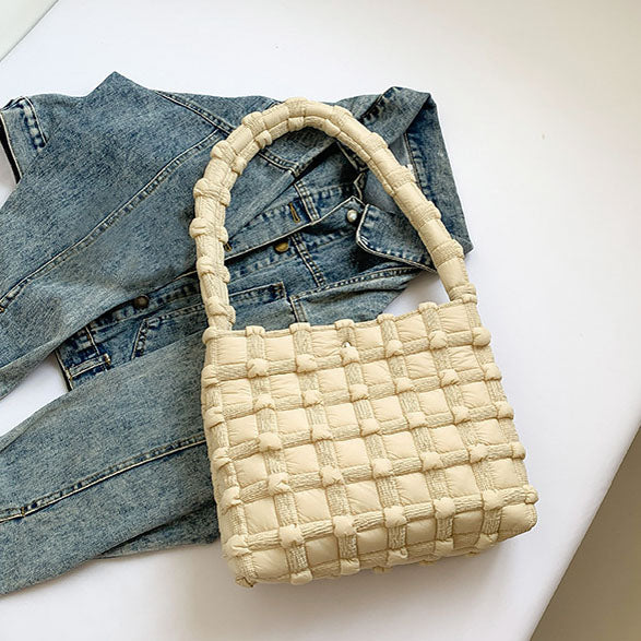 Maya Basket Weave Puffer Tote