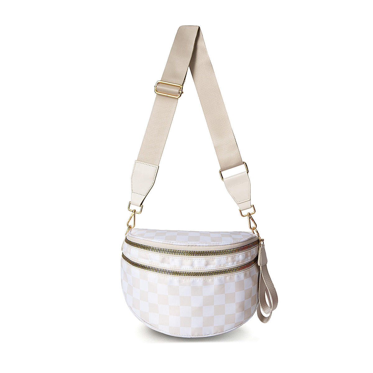 Frankie Oversize Double Zip Print Crescent Sling – Aili