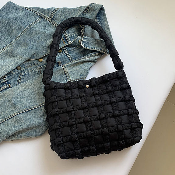 Maya Basket Weave Puffer Tote