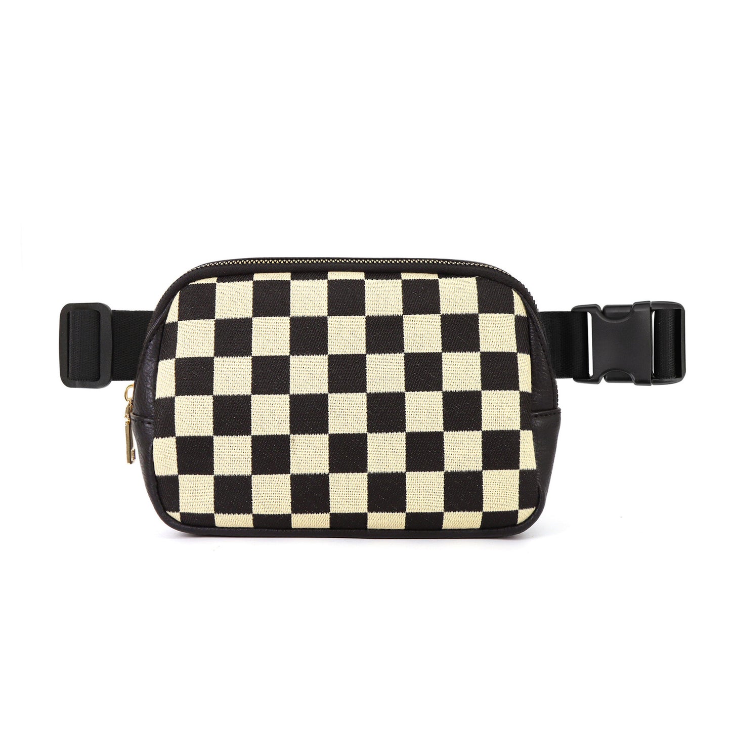 Alva Mixed Media Check Sling Belt Bum Bag