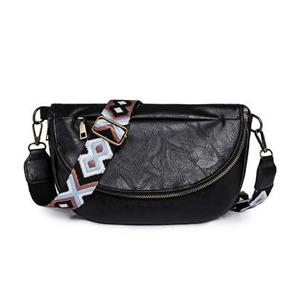 Callie Fold Over Leather Crossbody Sling Bag