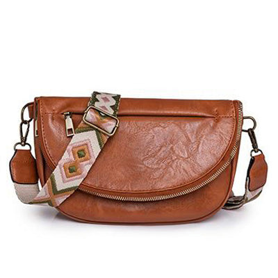 Callie Fold Over Leather Crossbody Sling Bag