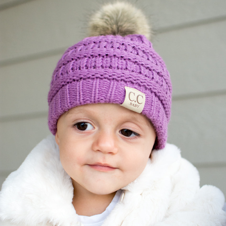 C.C® Baby Fur Pom Beanie