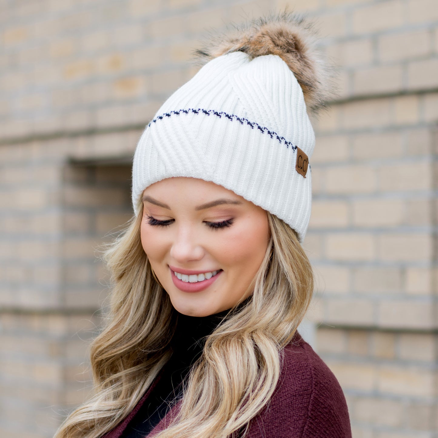 C.C® Accent Cuff Pom Beanie