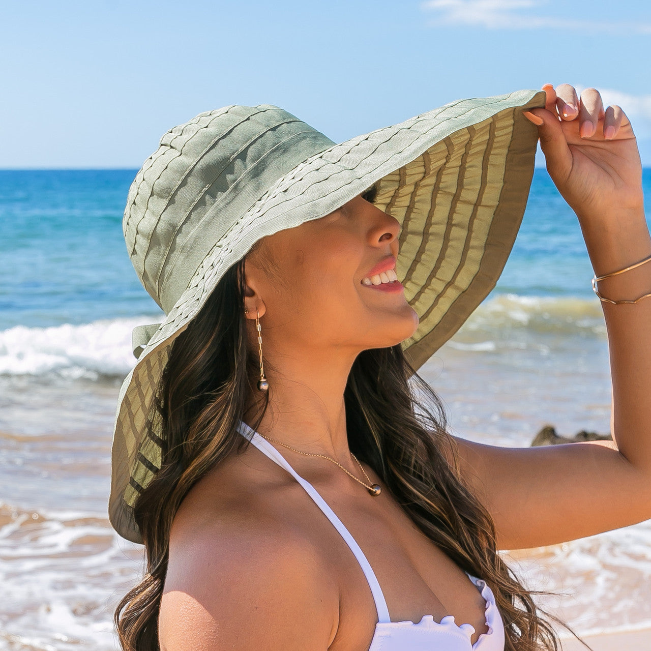 Classic Bow Accent Sunhat- Olive