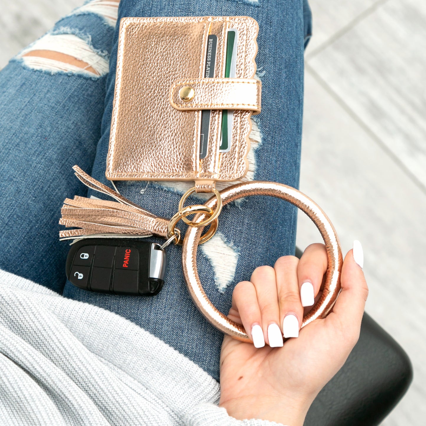 Key Ring ID Wallet Bracelet