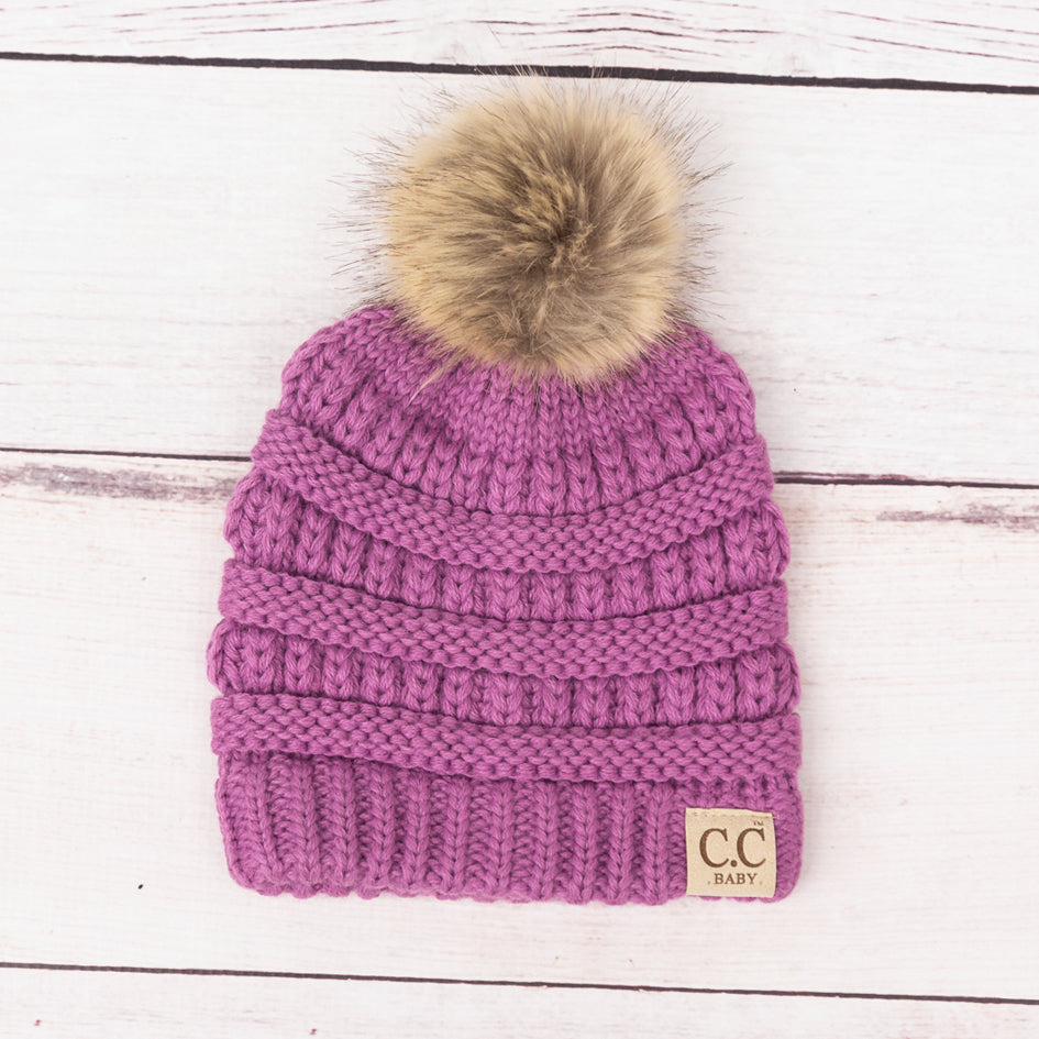 C.C® Baby Fur Pom Beanie