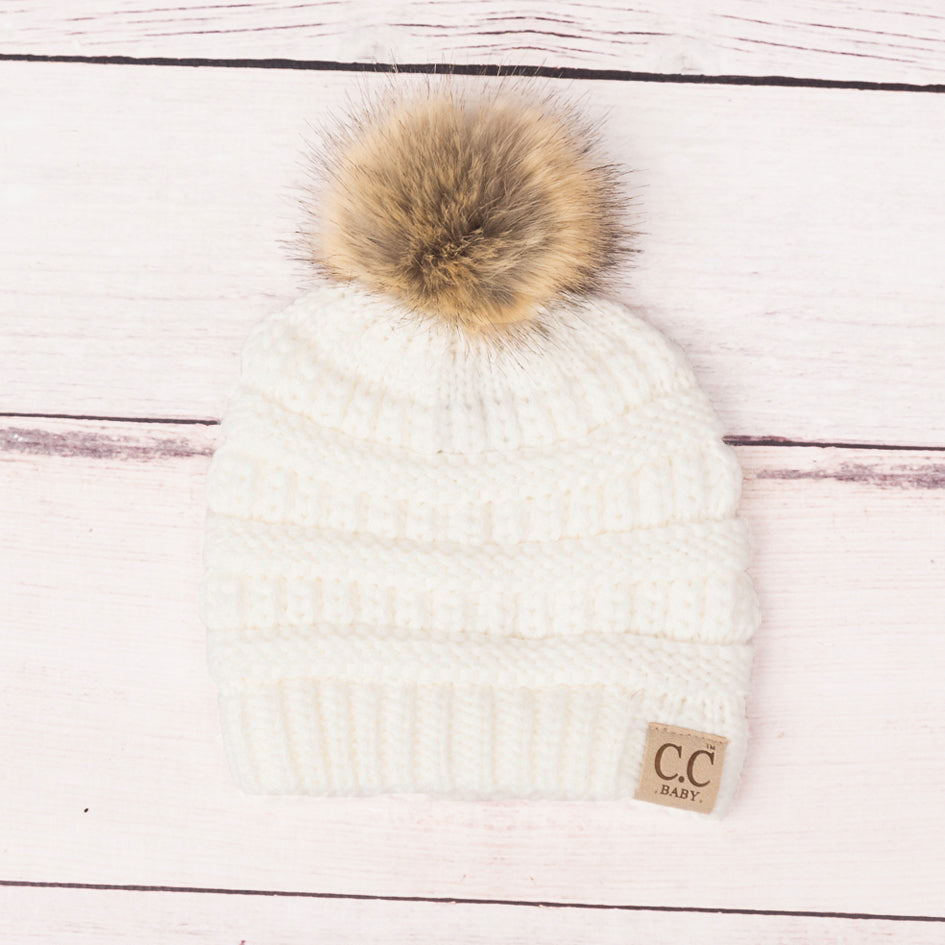 C.C® Baby Fur Pom Beanie