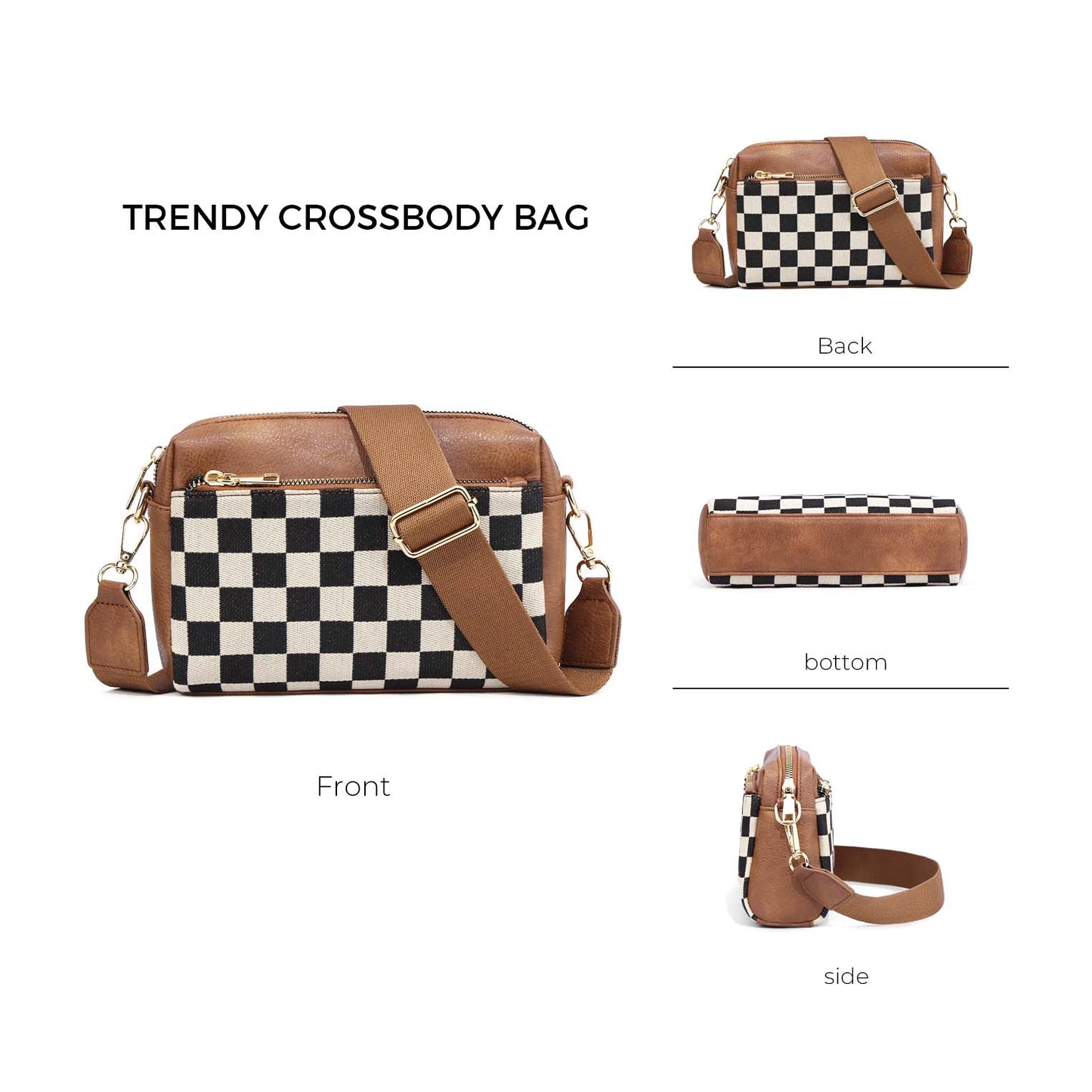Jessie Mixed Media Camera Crossbody Bag