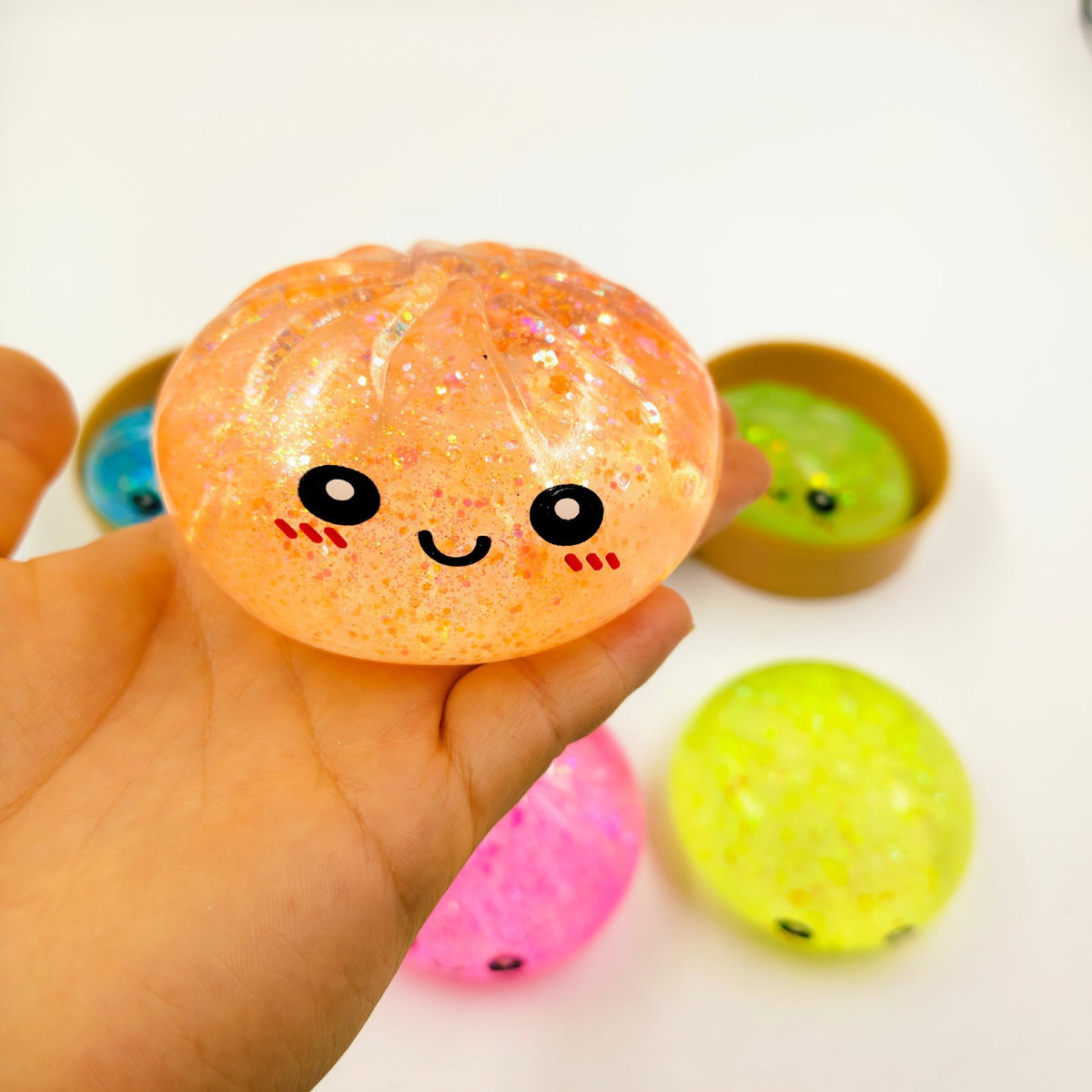 Glitter Slow Rise Maltose Dumpling Squishy Fidget Stress Relief Toy