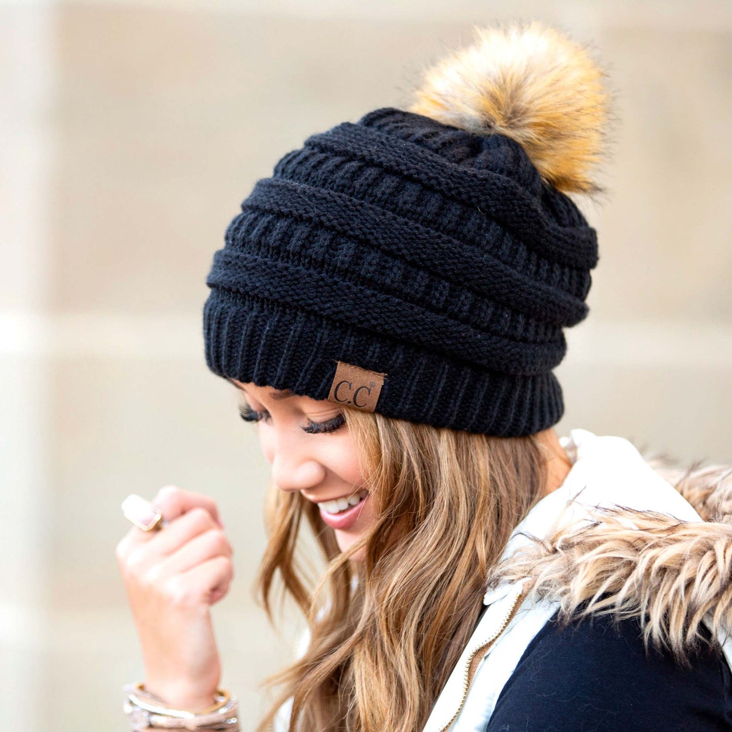 C.C® Fur Pom Beanies