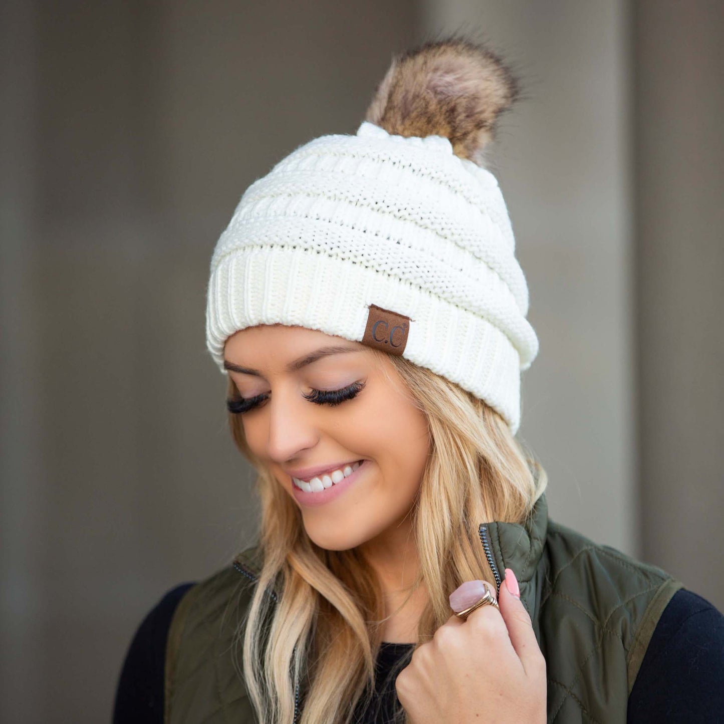 C.C® Fur Pom Beanies