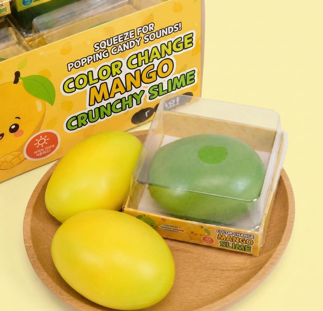 Mango Squeeze ASMR Crunchy Color Change Squishy Stress Relief Fidget Toy