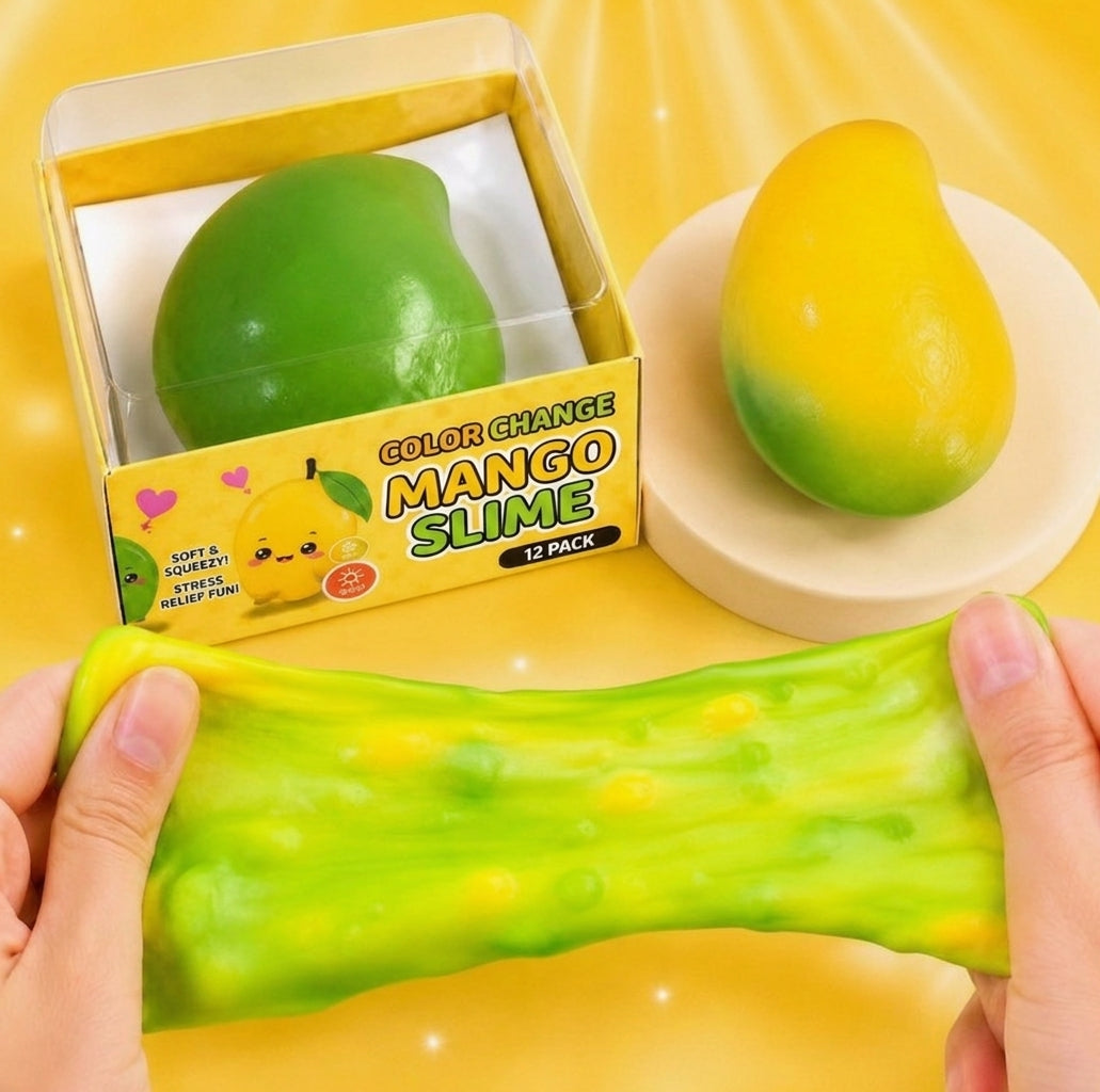 Mango Squeeze ASMR Crunchy Color Change Squishy Stress Relief Fidget Toy
