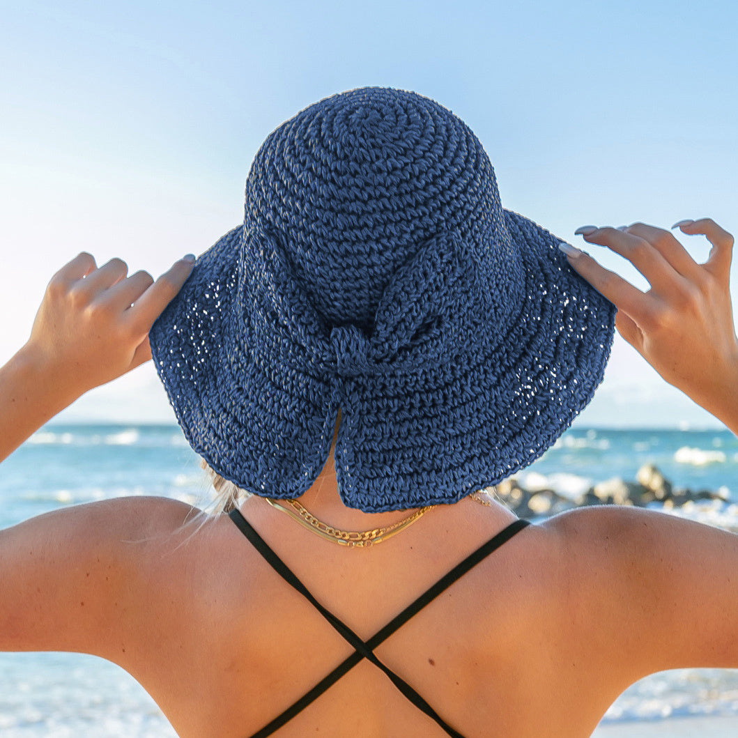 Bow Accent Straw Hat