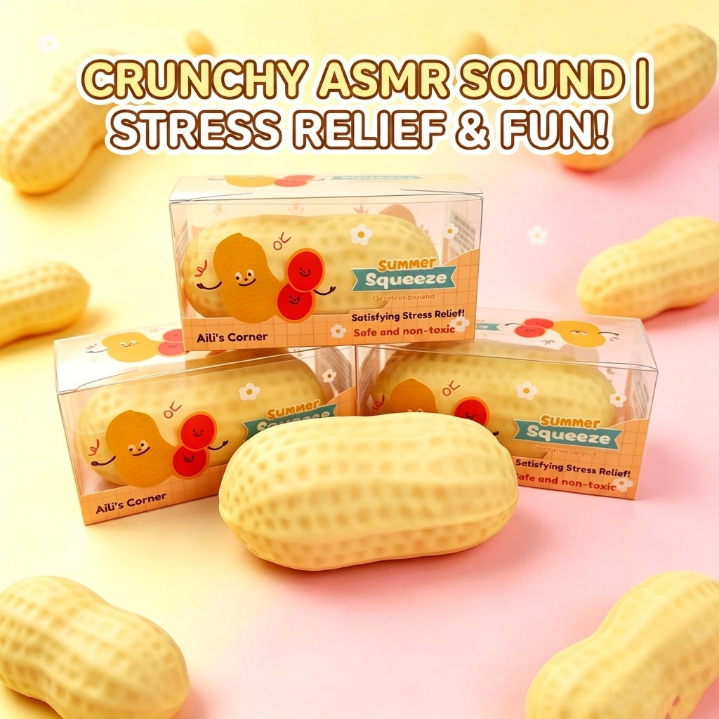 Peanut Squeeze ASMR Crunchy Squishy Stress Relief Fidget Toy